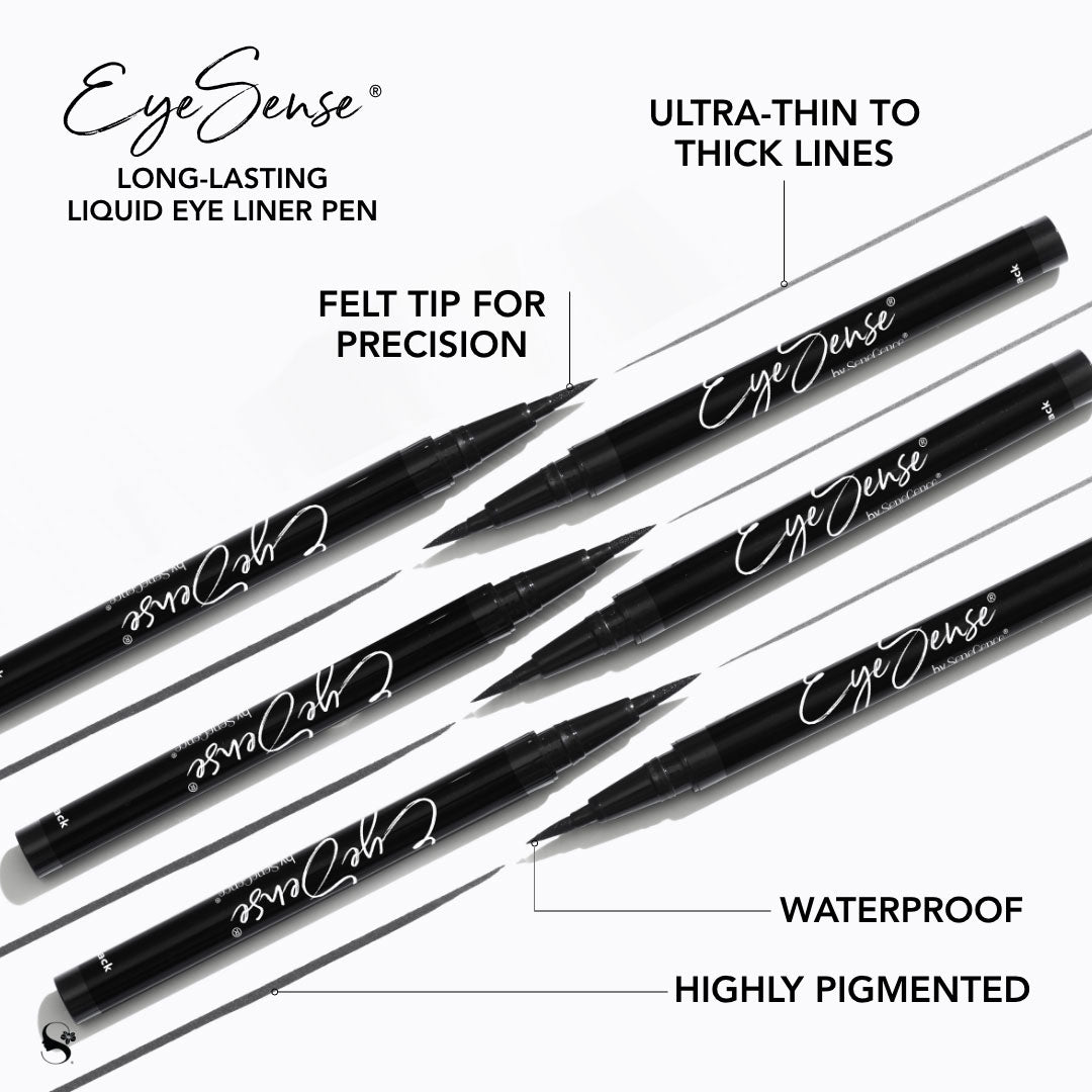 BLACK LONG-LASTING LIQUID FELT-TIP EYE LINER PEN - EyeSense