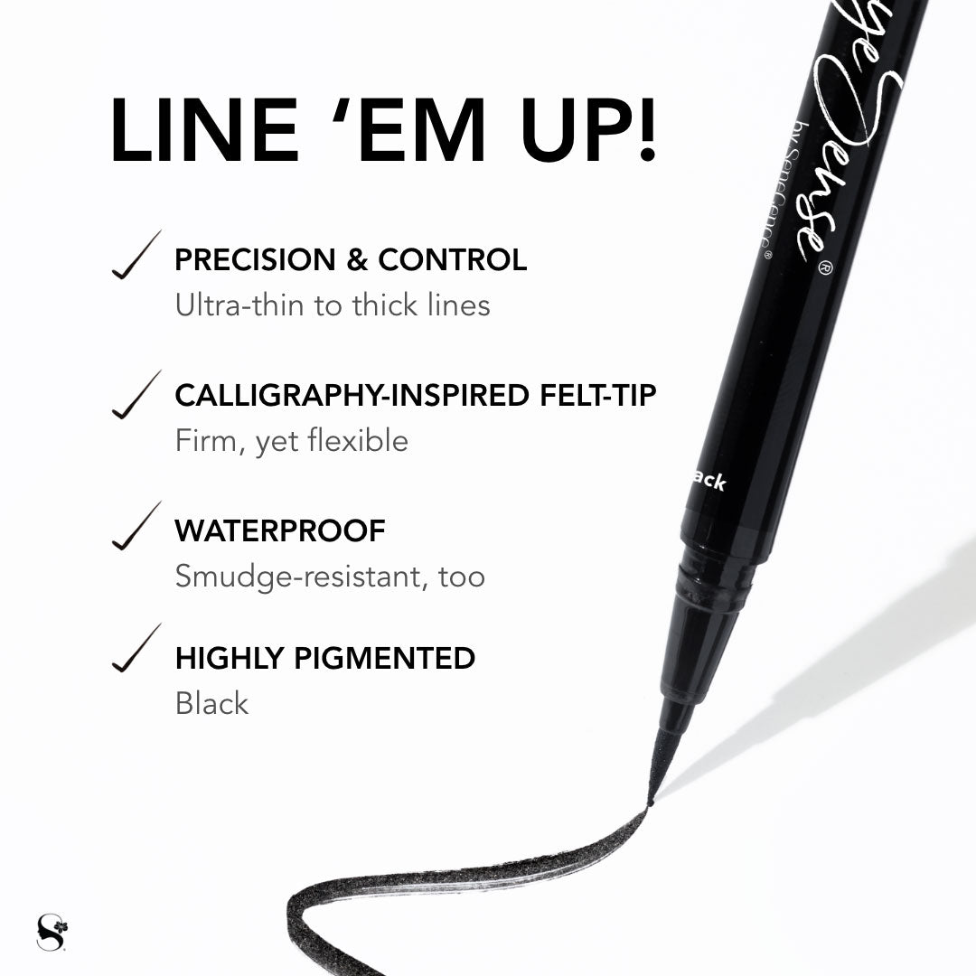 BLACK LONG-LASTING LIQUID FELT-TIP EYE LINER PEN - EyeSense
