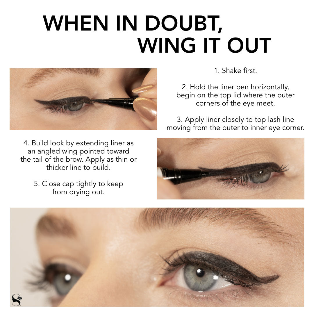 BLACK LONG-LASTING LIQUID FELT-TIP EYE LINER PEN - EyeSense